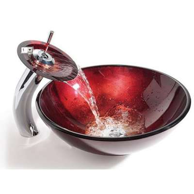 BWE Unique Design Countertop Hand Painted Art Glass Bathroom Wash Basin Sink